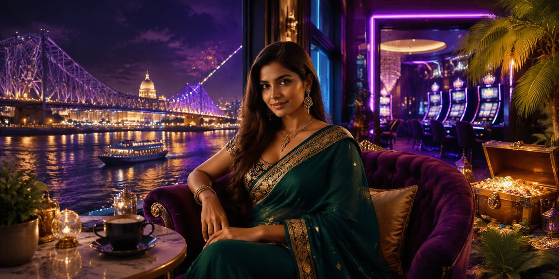 Kolkata Howrah Bridge with betting theme and saree
